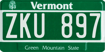 VT license plate ZKU897