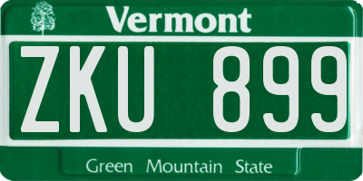 VT license plate ZKU899
