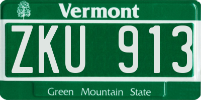 VT license plate ZKU913