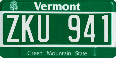 VT license plate ZKU941