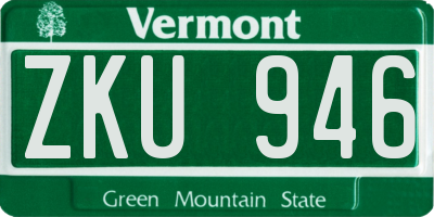 VT license plate ZKU946