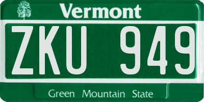 VT license plate ZKU949