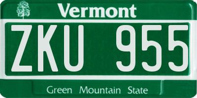 VT license plate ZKU955