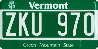 VT license plate ZKU970