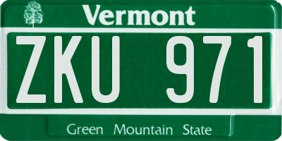 VT license plate ZKU971