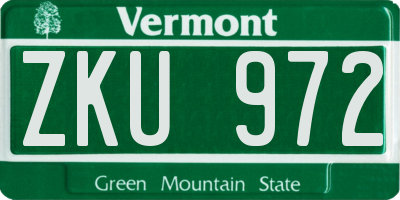 VT license plate ZKU972