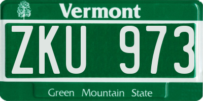 VT license plate ZKU973