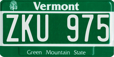 VT license plate ZKU975