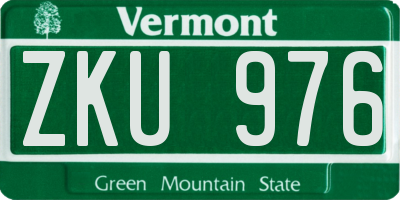 VT license plate ZKU976