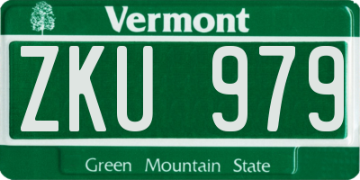 VT license plate ZKU979