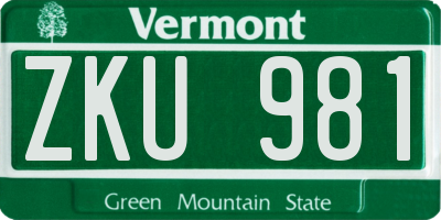 VT license plate ZKU981