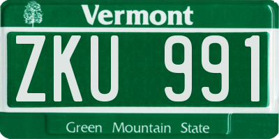 VT license plate ZKU991