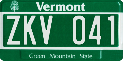 VT license plate ZKV041