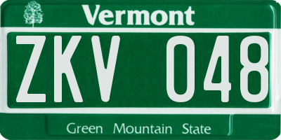 VT license plate ZKV048