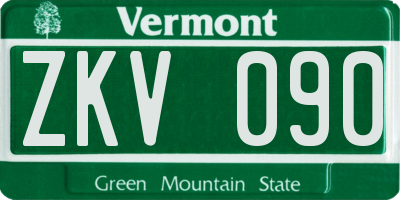 VT license plate ZKV090