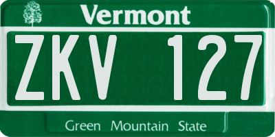 VT license plate ZKV127