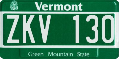 VT license plate ZKV130