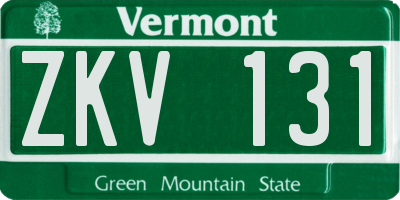 VT license plate ZKV131