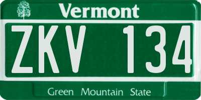 VT license plate ZKV134
