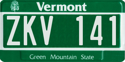 VT license plate ZKV141