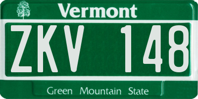 VT license plate ZKV148