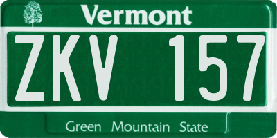 VT license plate ZKV157