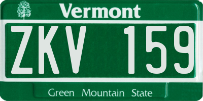 VT license plate ZKV159