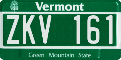 VT license plate ZKV161