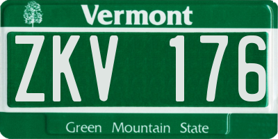 VT license plate ZKV176