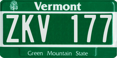 VT license plate ZKV177