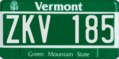 VT license plate ZKV185
