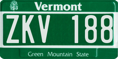 VT license plate ZKV188