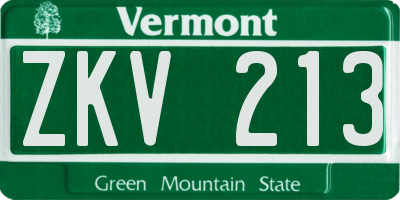 VT license plate ZKV213