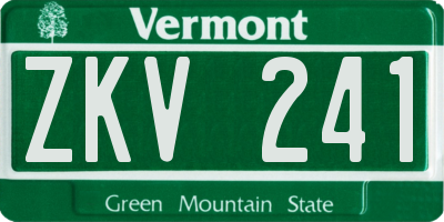 VT license plate ZKV241