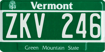 VT license plate ZKV246