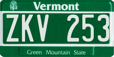 VT license plate ZKV253