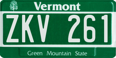 VT license plate ZKV261
