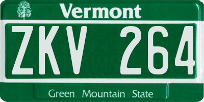 VT license plate ZKV264
