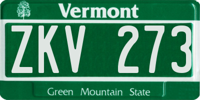 VT license plate ZKV273