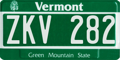 VT license plate ZKV282