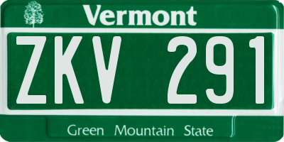 VT license plate ZKV291