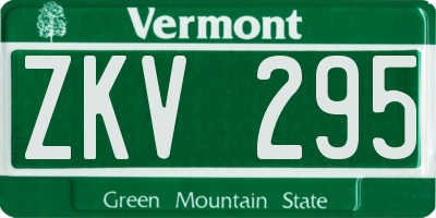 VT license plate ZKV295
