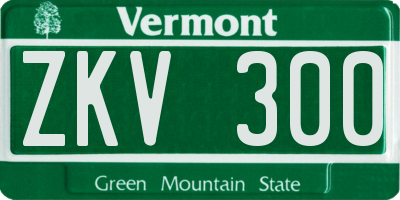 VT license plate ZKV300