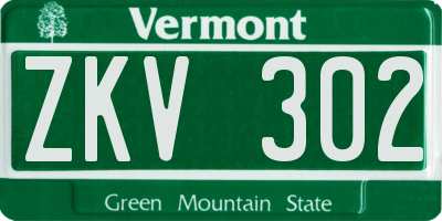 VT license plate ZKV302