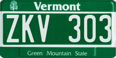 VT license plate ZKV303