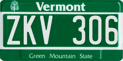 VT license plate ZKV306