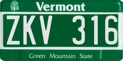 VT license plate ZKV316