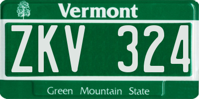 VT license plate ZKV324