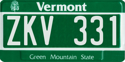 VT license plate ZKV331