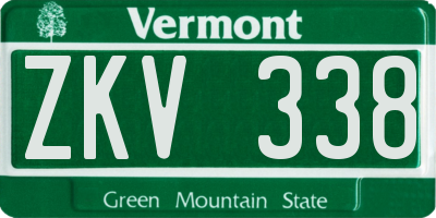 VT license plate ZKV338